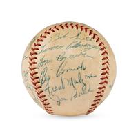 A 1955 Boston Red Sox Team Signed Autograph Baseball