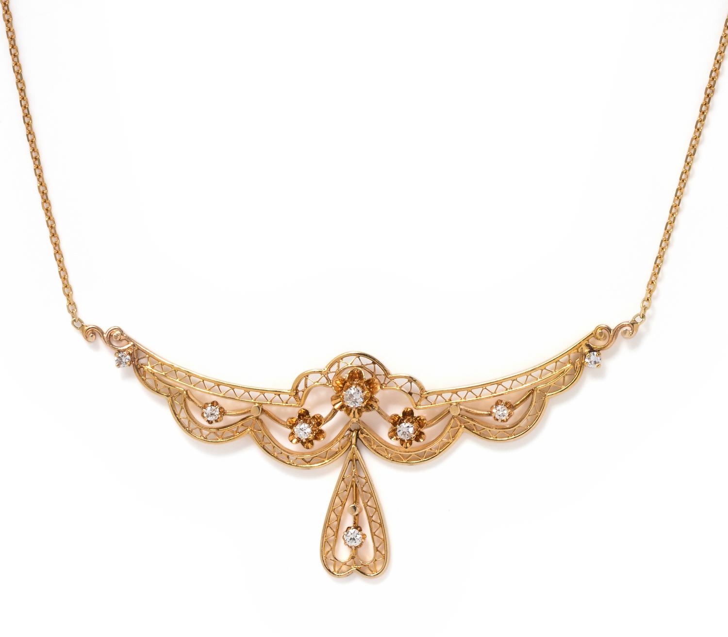 YELLOW GOLD AND DIAMOND NECKLACE