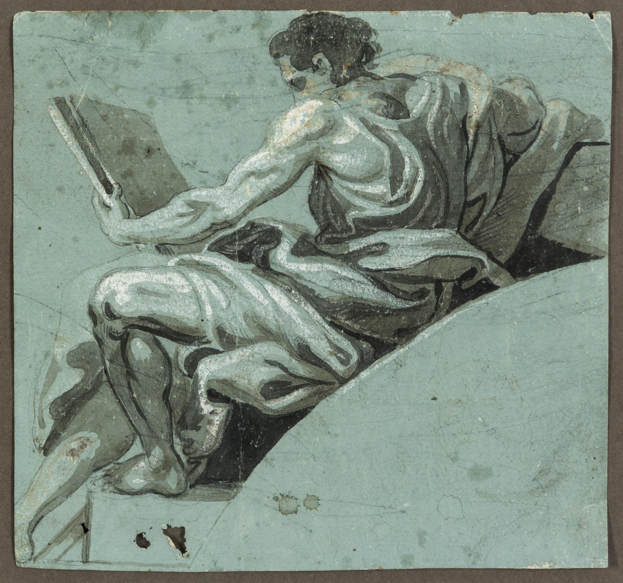Lombard School, (17th Century), A Prophet (study for an overdoor)