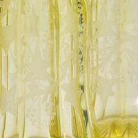 A Pair of English Cut and Etched Uranium Glass Decanters