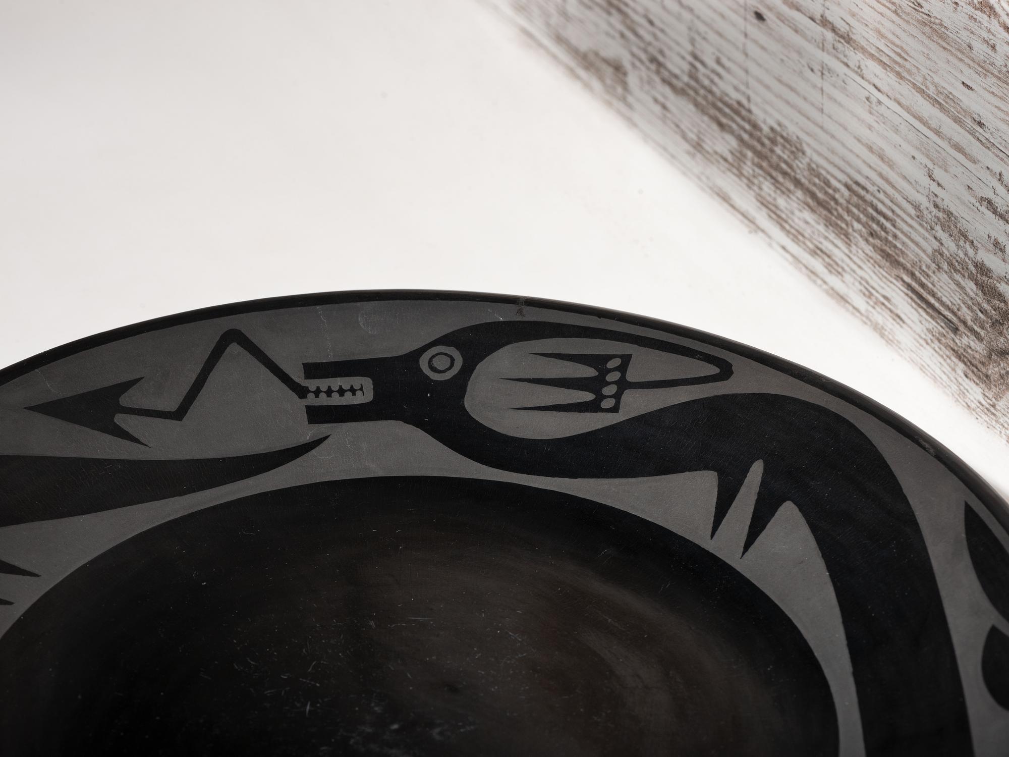Blackware Pottery Charger 1956-1959