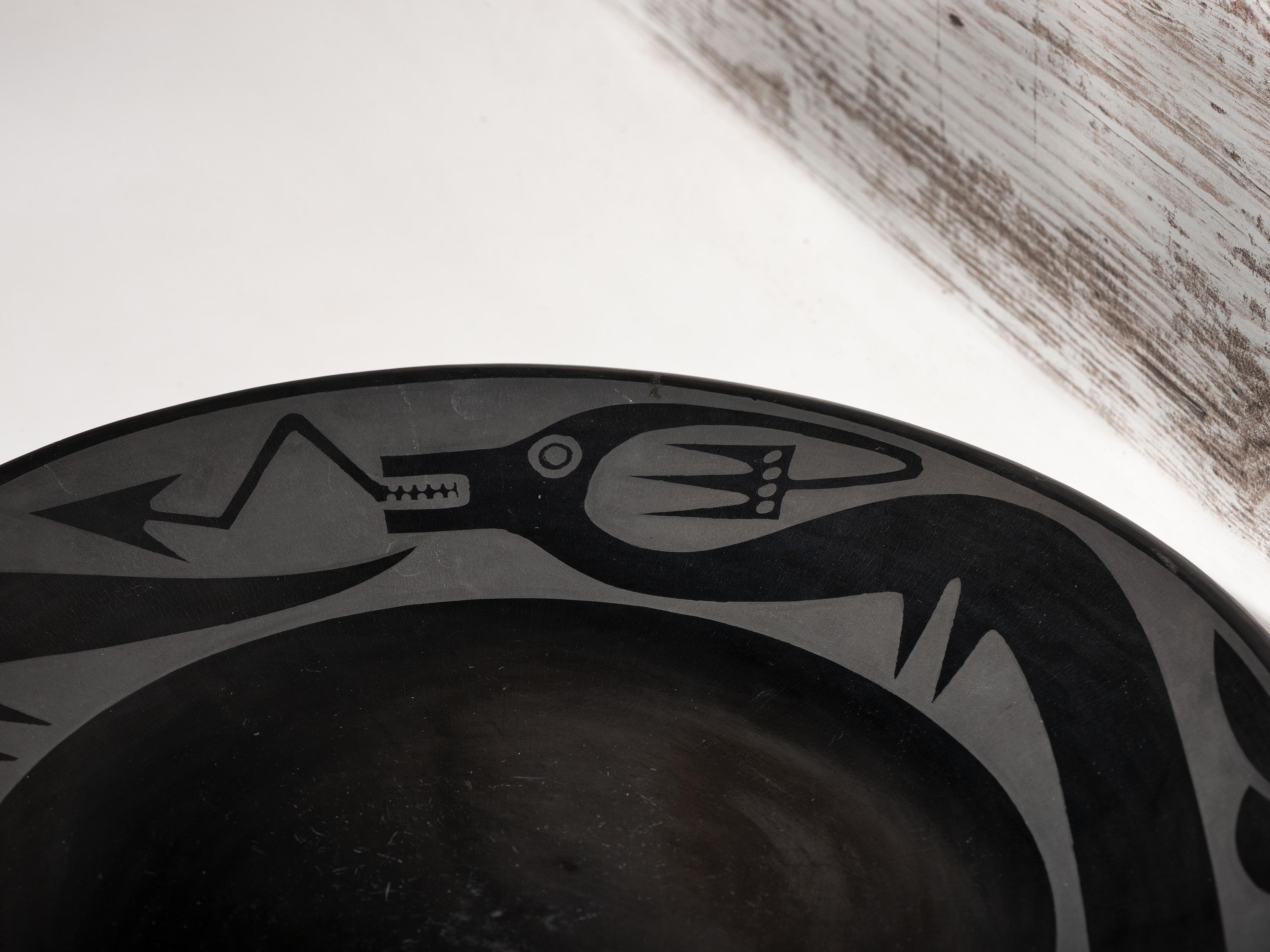 Blackware Pottery Charger 1956-1959