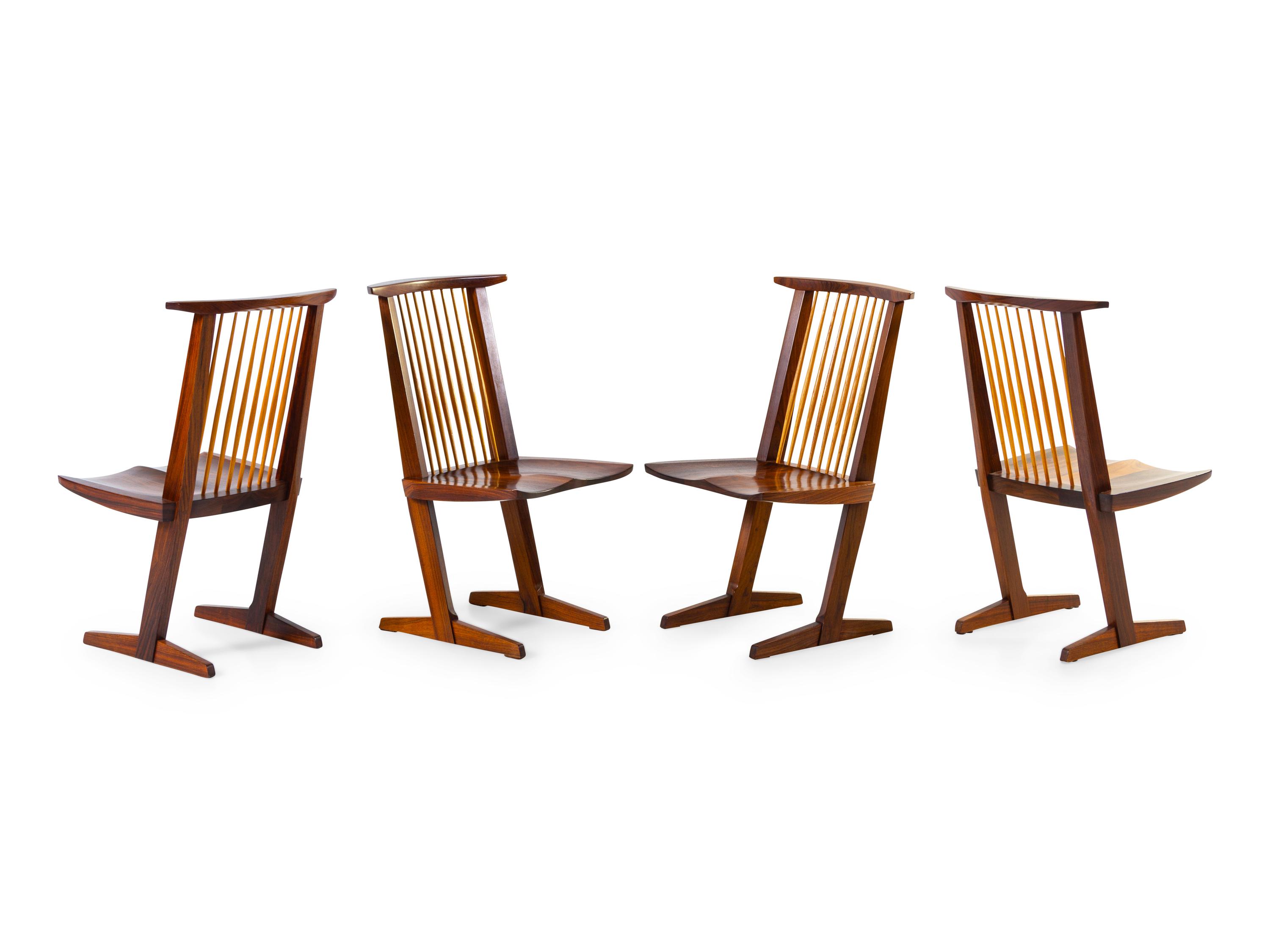 Set of Eight Conoid Dining Chairs, 1976 and 1978
