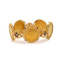 YELLOW GOLD AND ENAMEL COIN BRACELET