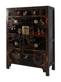 A Chinese Export Black Lacquer Cabinet