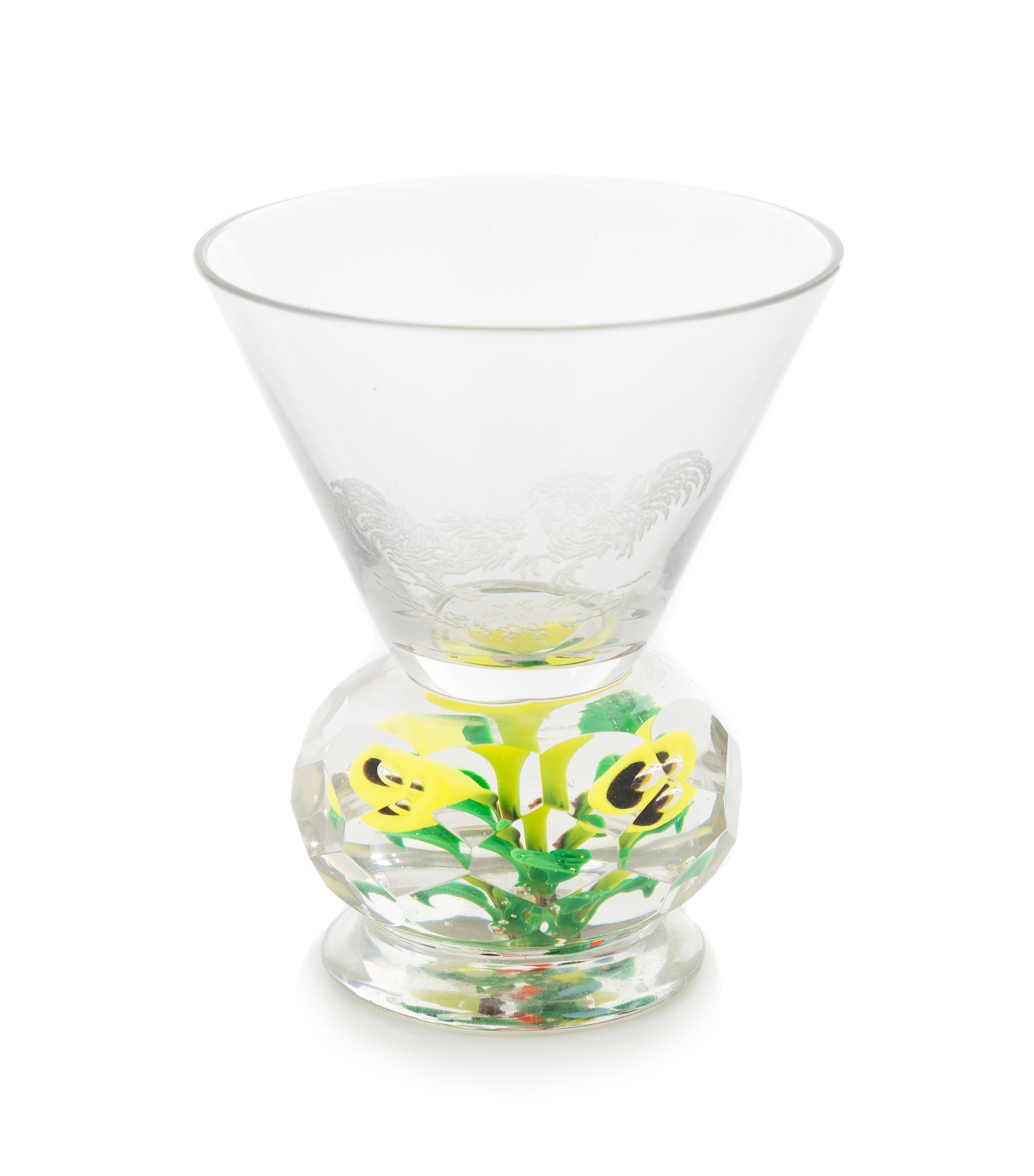 A Czechoslovakian Goblet Height 3 1/2 inches