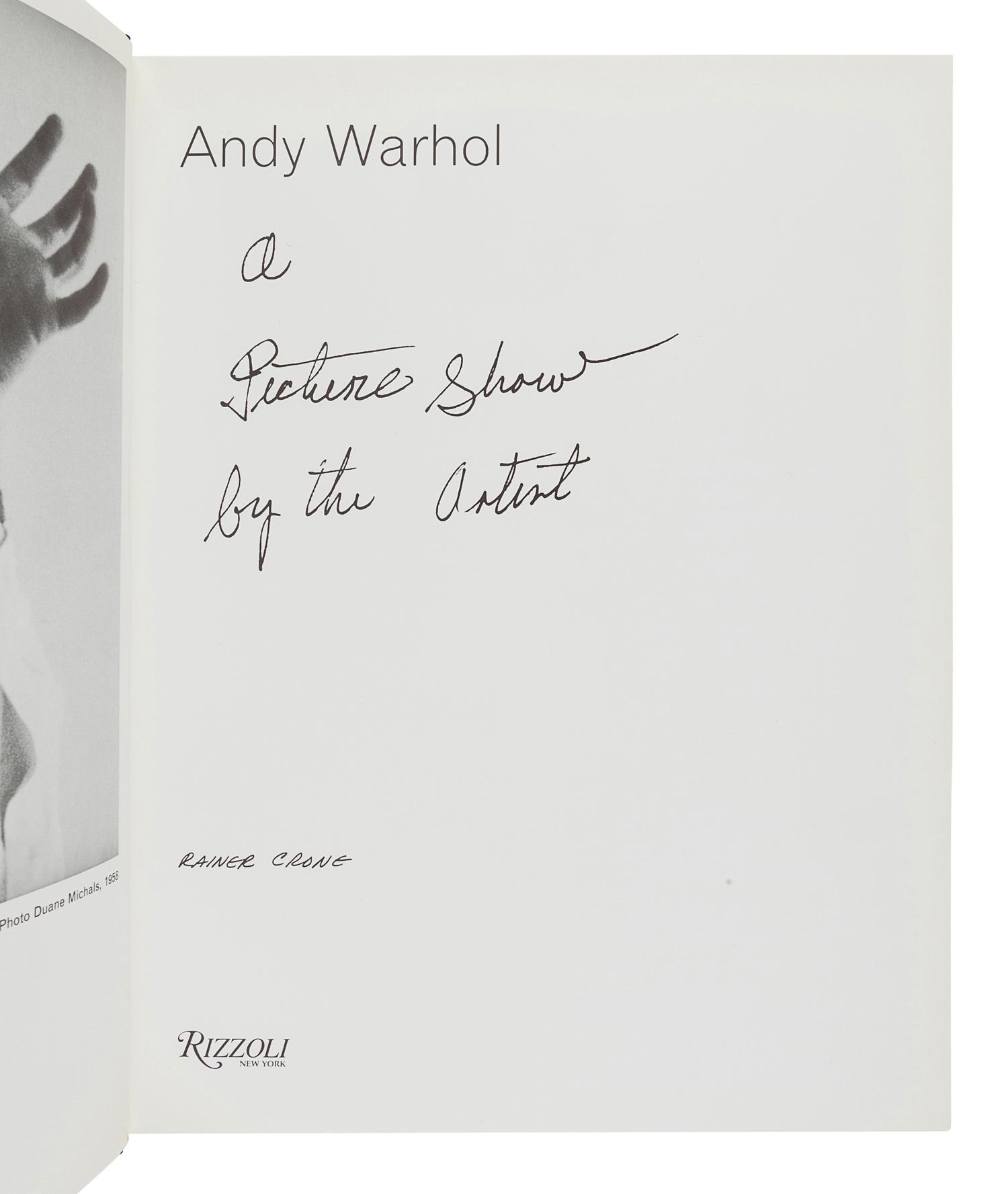 [WARHOL, Andy (1928-1987)]. CRONE, Rainer. Andy Warhol: A Picture Show by the Artist – the Early Work, 1942-1962. New York: Rizzoli, 1987.