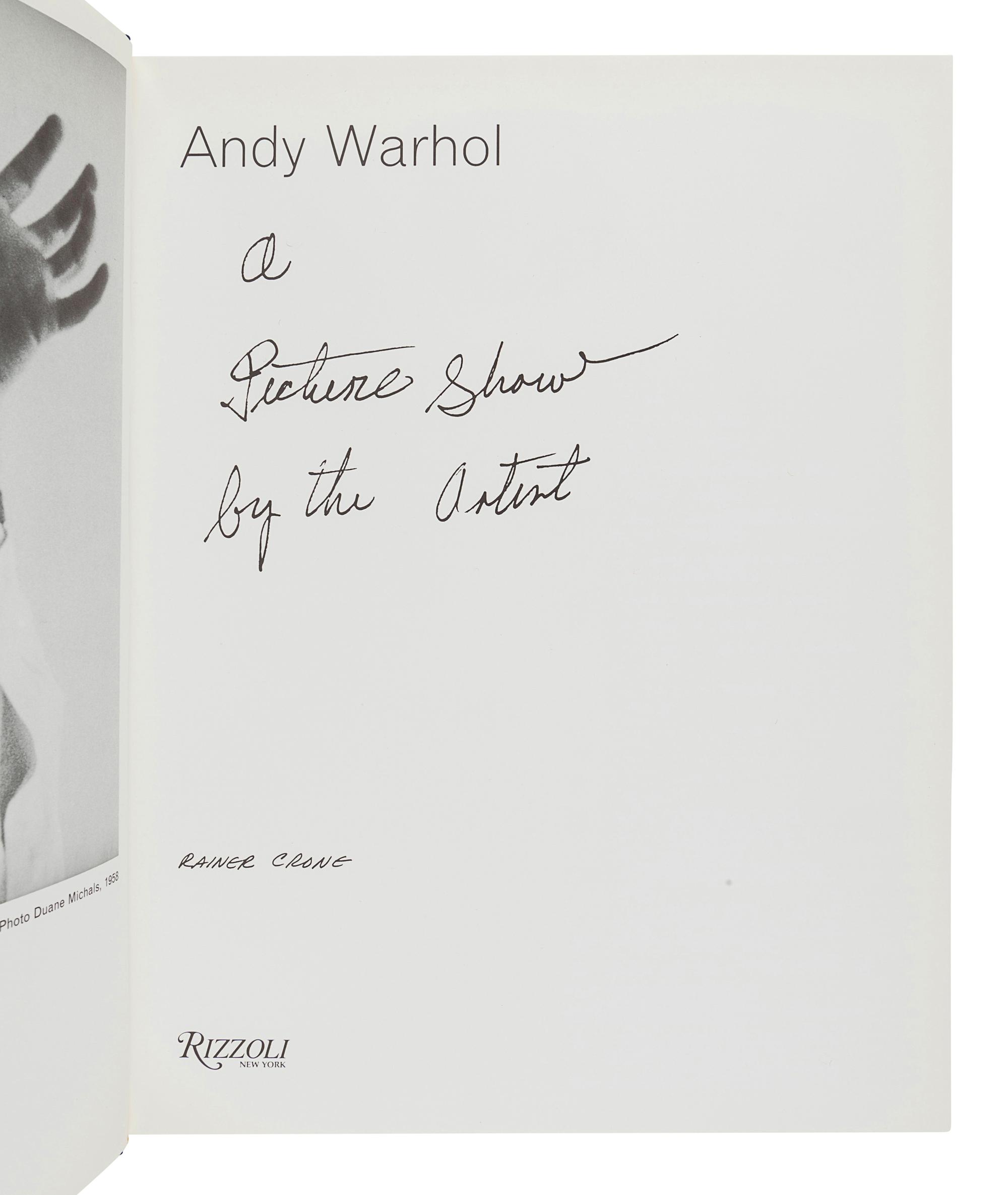[WARHOL, Andy (1928-1987)]. CRONE, Rainer. Andy Warhol: A Picture Show by the Artist – the Early Work, 1942-1962. New York: Rizzoli, 1987.