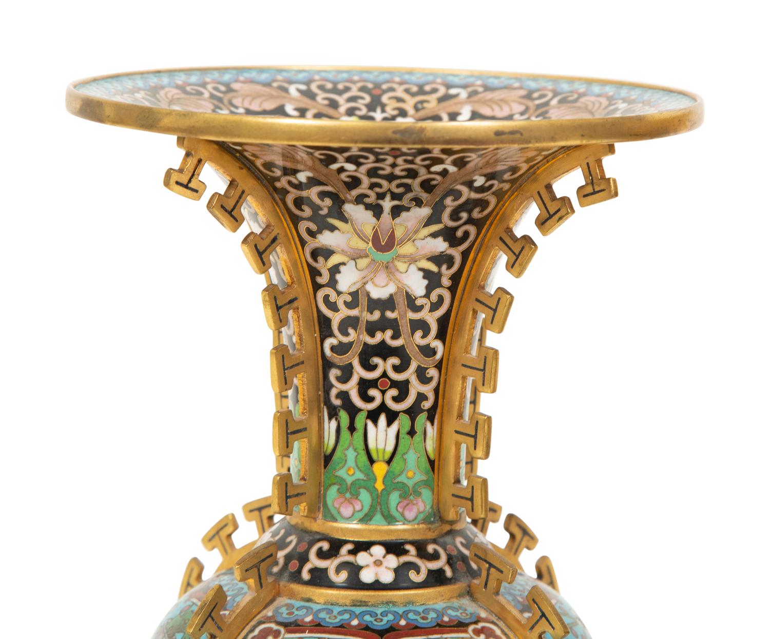 A Pair of Chinese Cloisonné Vases