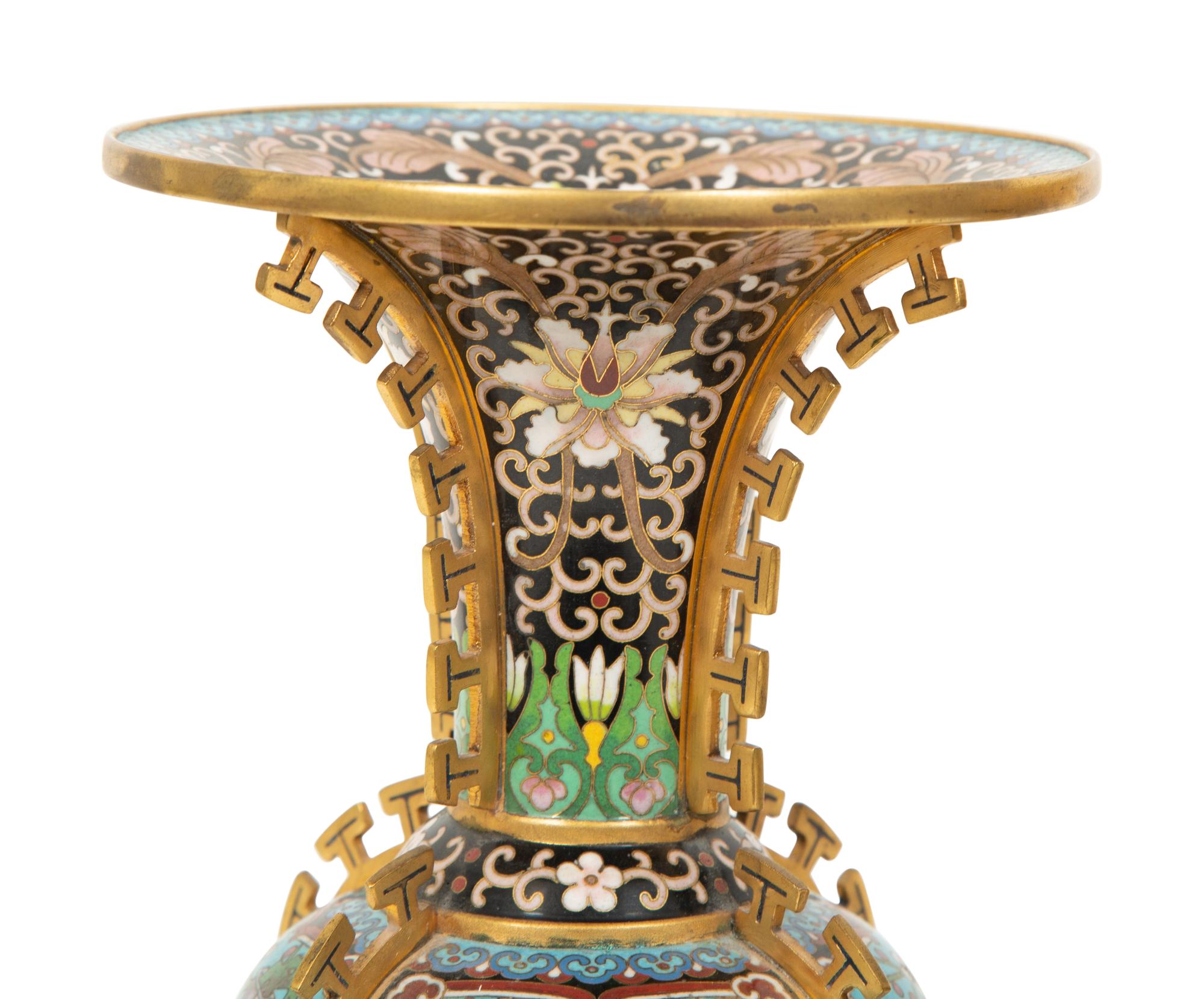 A Pair of Chinese Cloisonné Vases