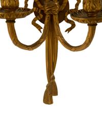 A Pair of Louis XVI Style Gilt Bronze Two-Light Sconces