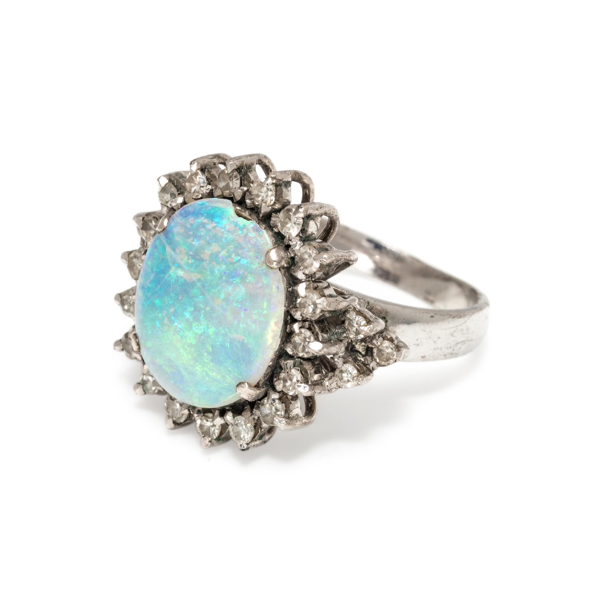 OPAL AND DIAMOND RING
