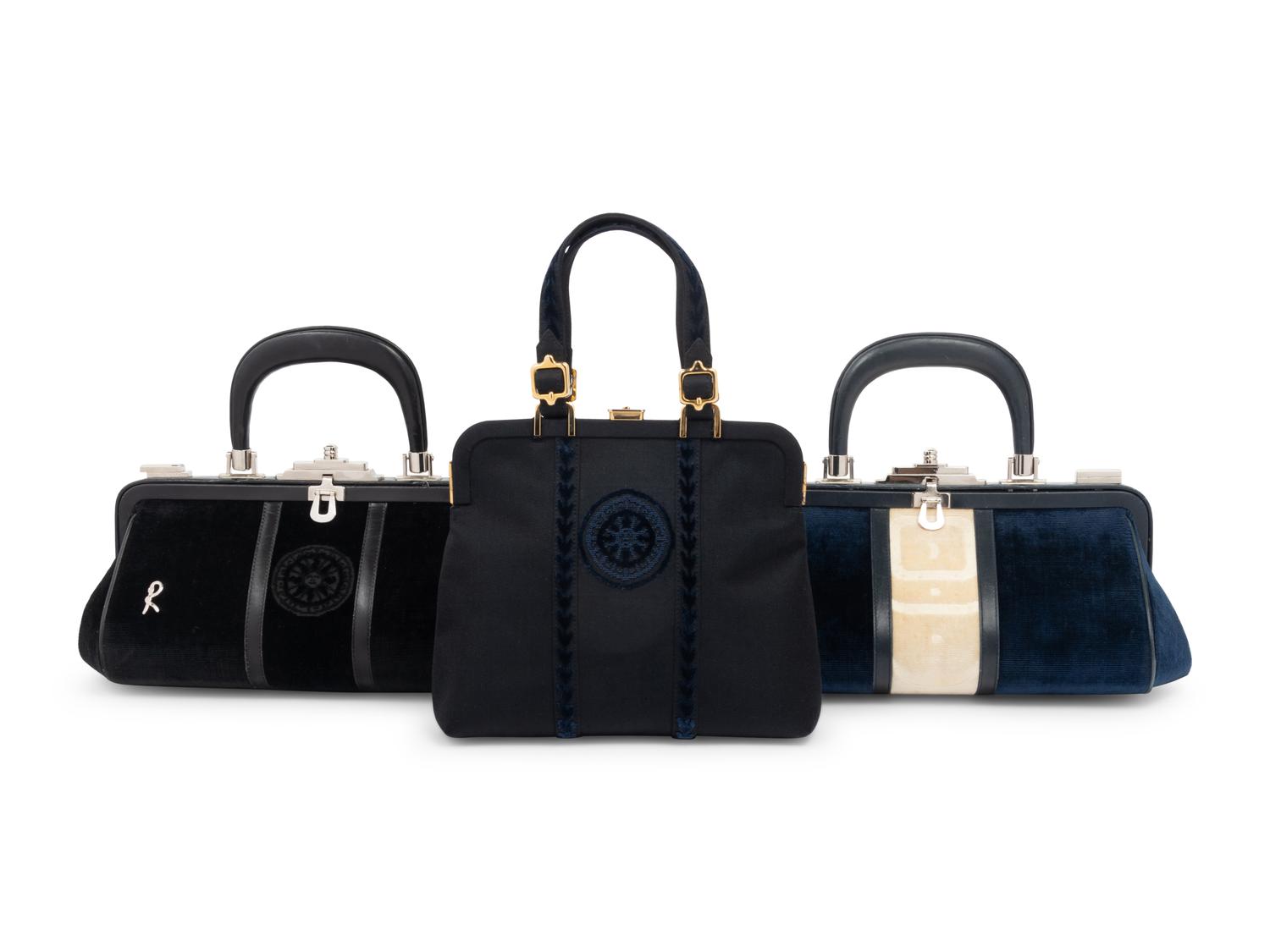 Three Roberta Di Camerino Frame Bags, 1970s
