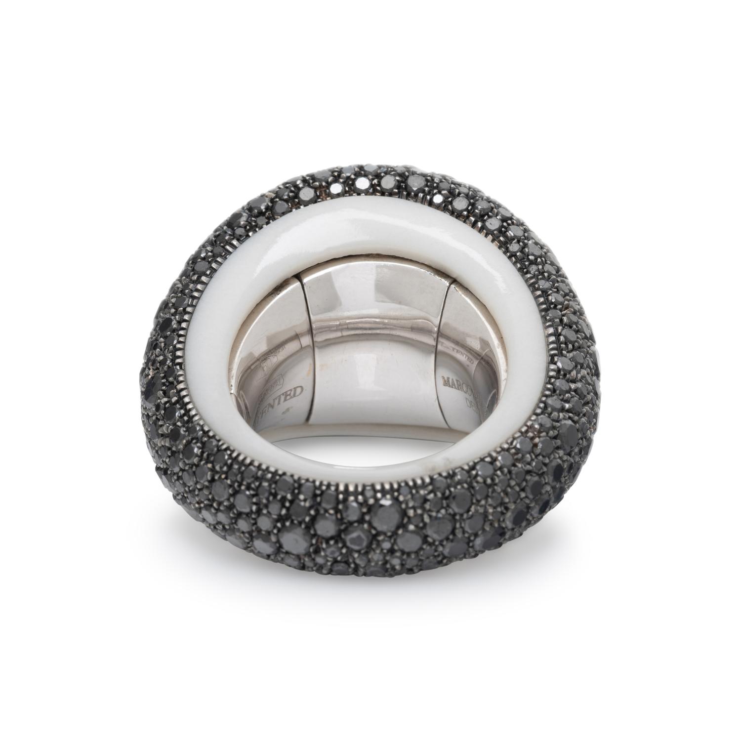 MARCO VALENTE, BLACK DIAMOND AND GOLD BOMBÉ RING