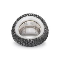 MARCO VALENTE, BLACK DIAMOND AND GOLD BOMBÉ RING