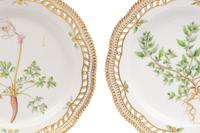 Three Royal Copenhagen Flora Danica Porcelain Reticulated Platters