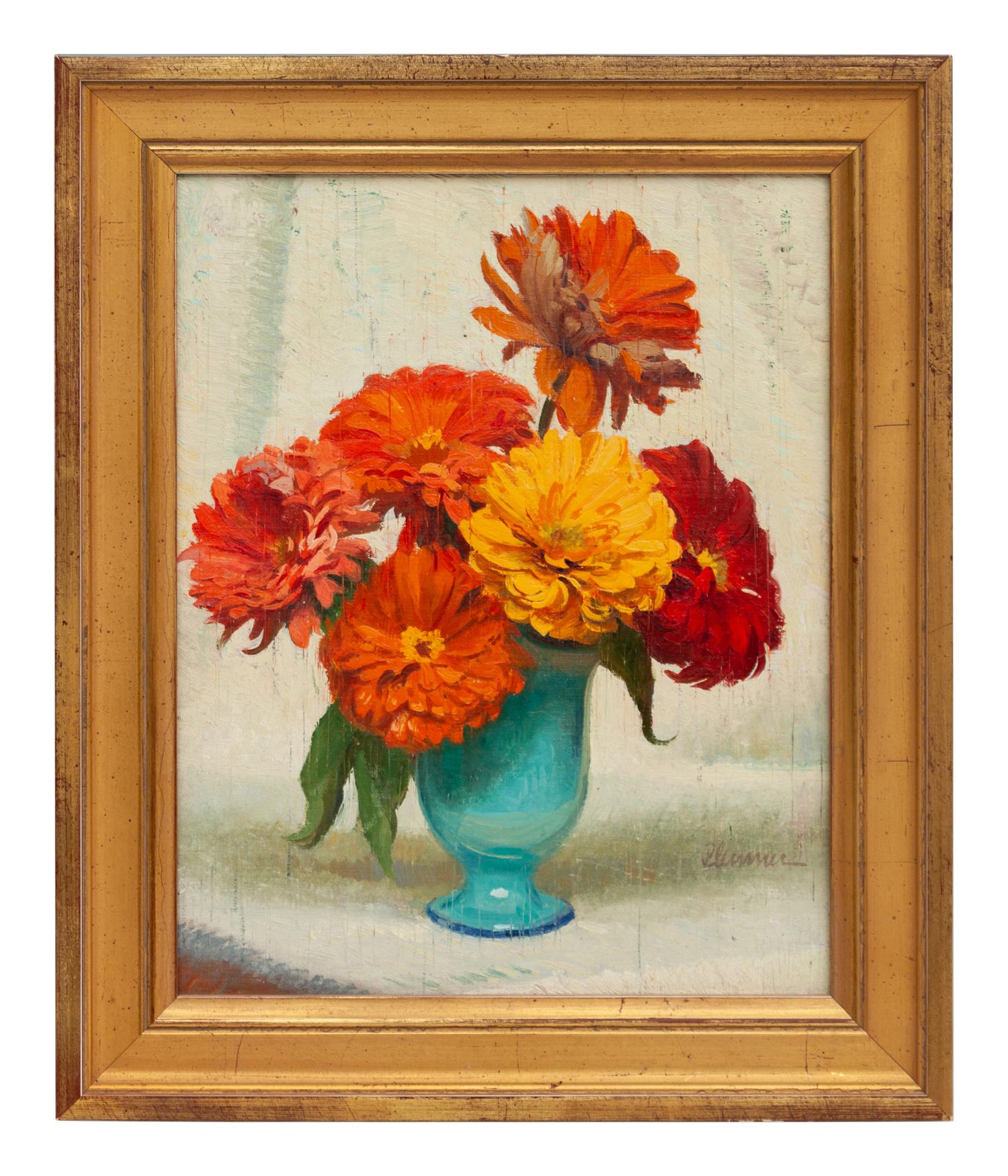 Still Life with Zinnias
