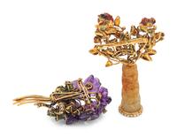 Pair of Floral Brooches by Iradj Moini