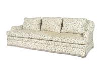 A Large E.J. Victor Embroidered Cotton-Upholstered Sofa