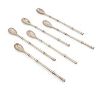 A Group of Nine Tiffany & Co. Silver Bamboo Pattern Bar Articles