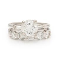 Diamond, Platinum, and White Gold Ring
