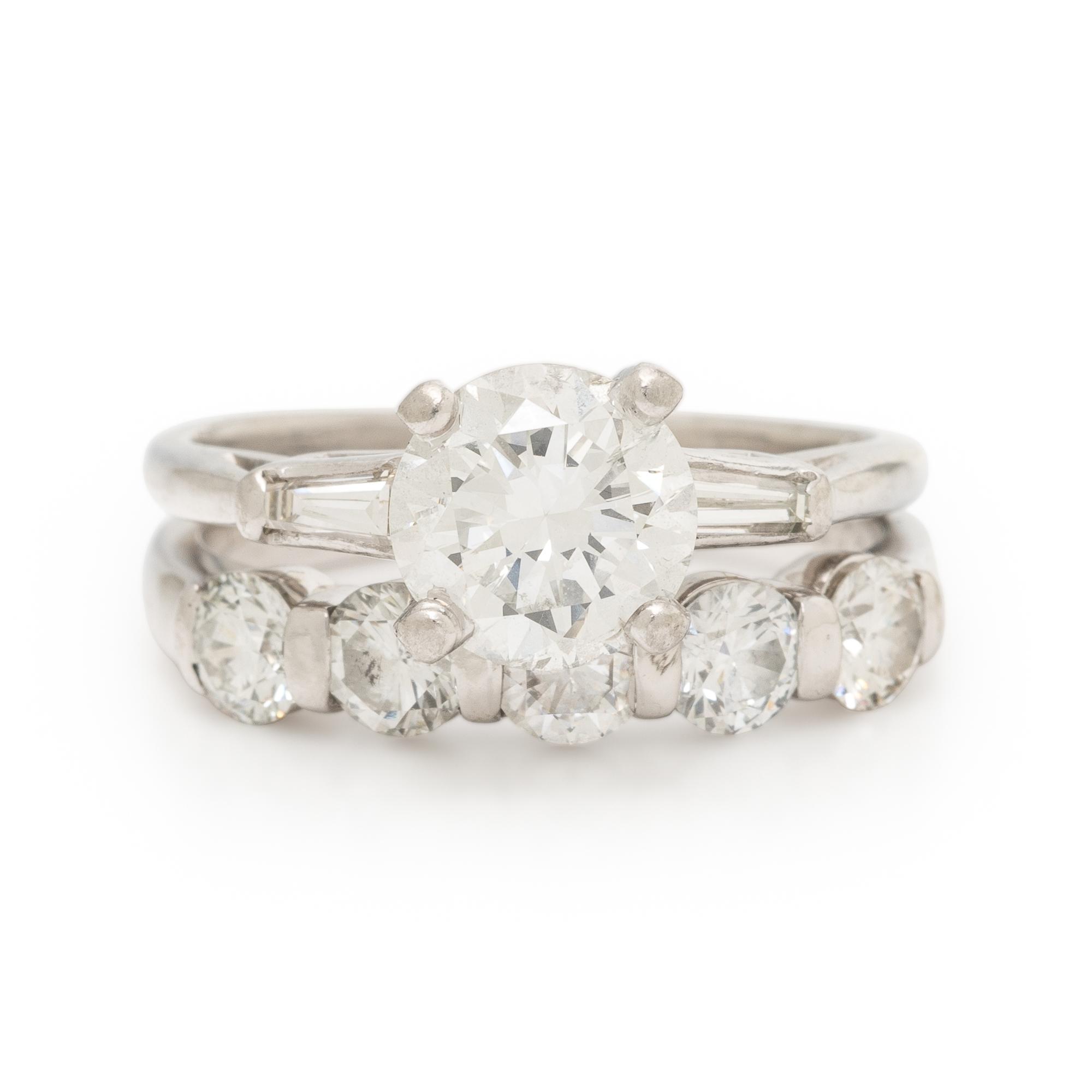 Diamond, Platinum, and White Gold Ring