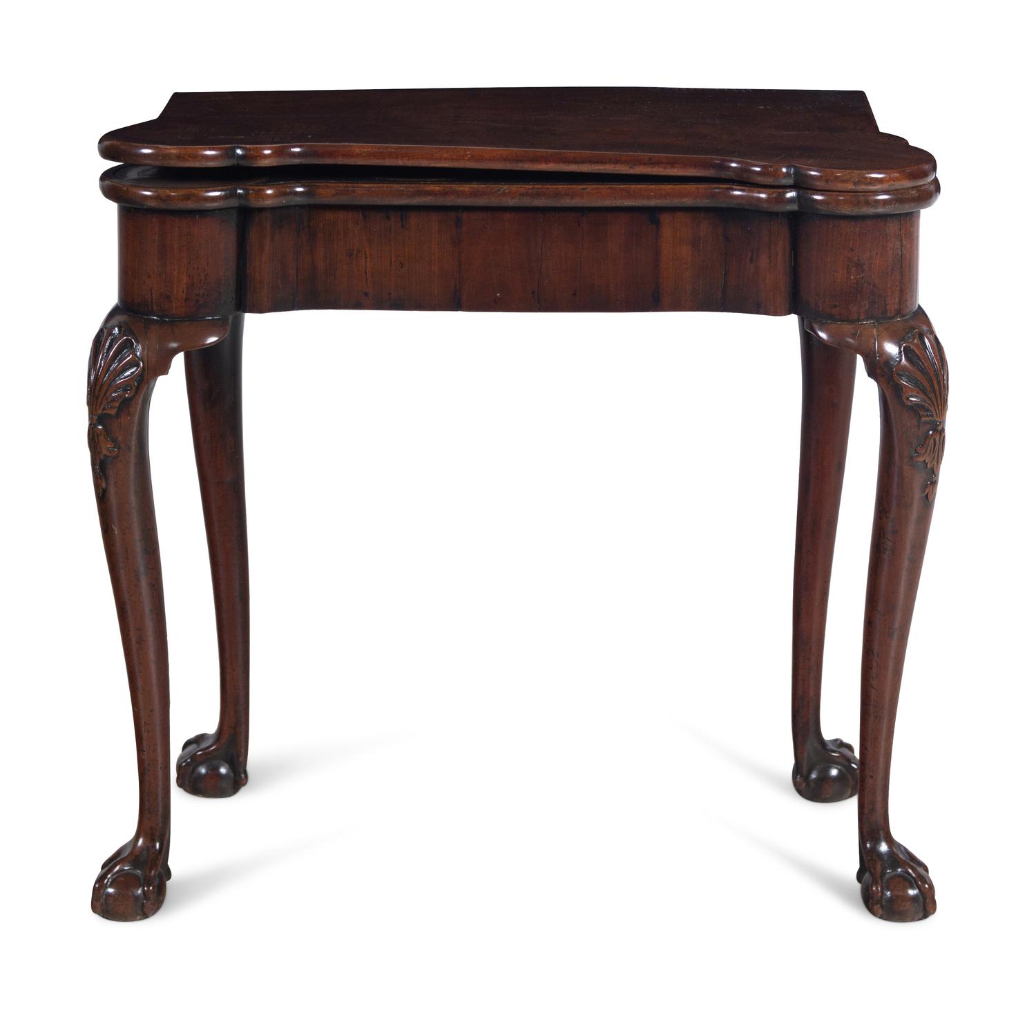 A George II Walnut Flip-Top Game Table
