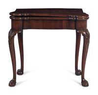 A George II Walnut Flip-Top Game Table