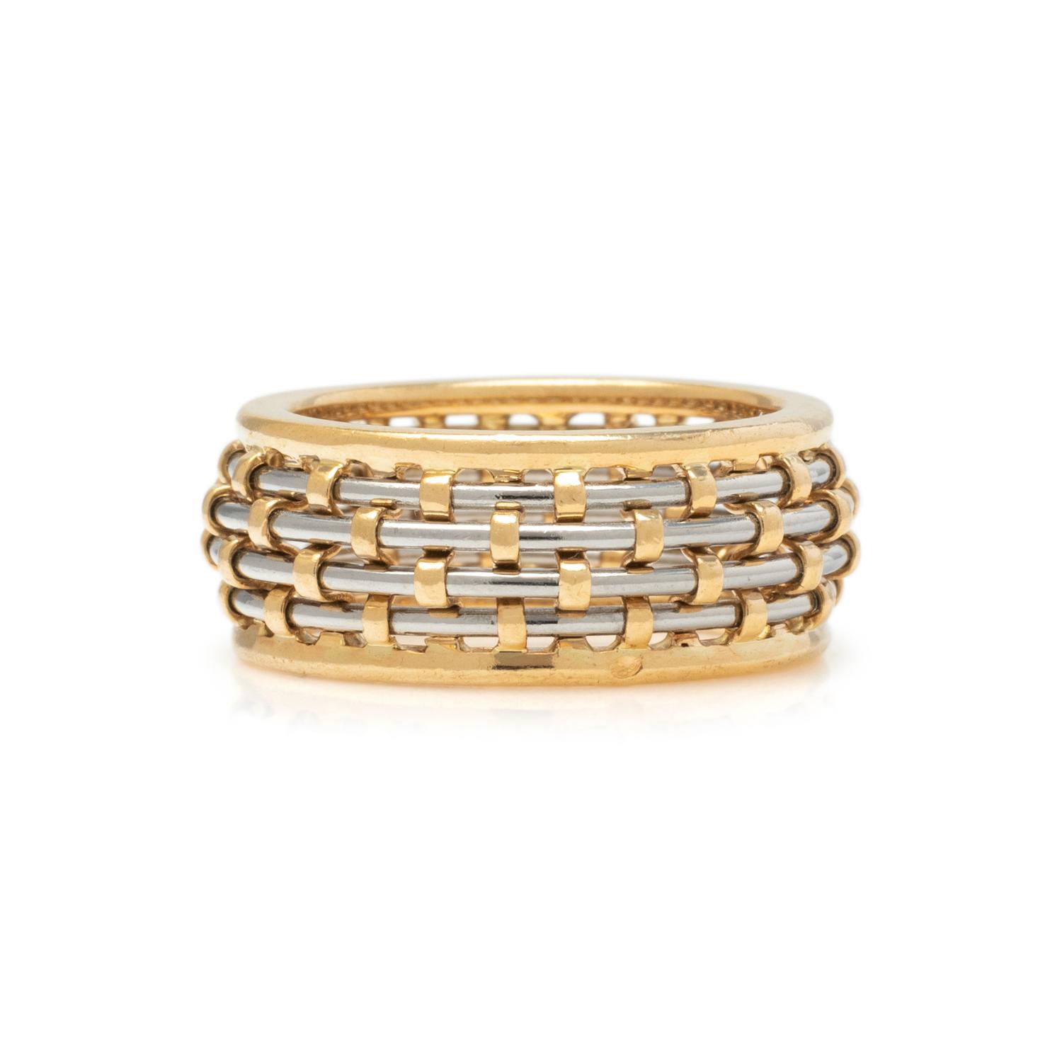 CARTIER, YELLOW GOLD AND STEEL BAND