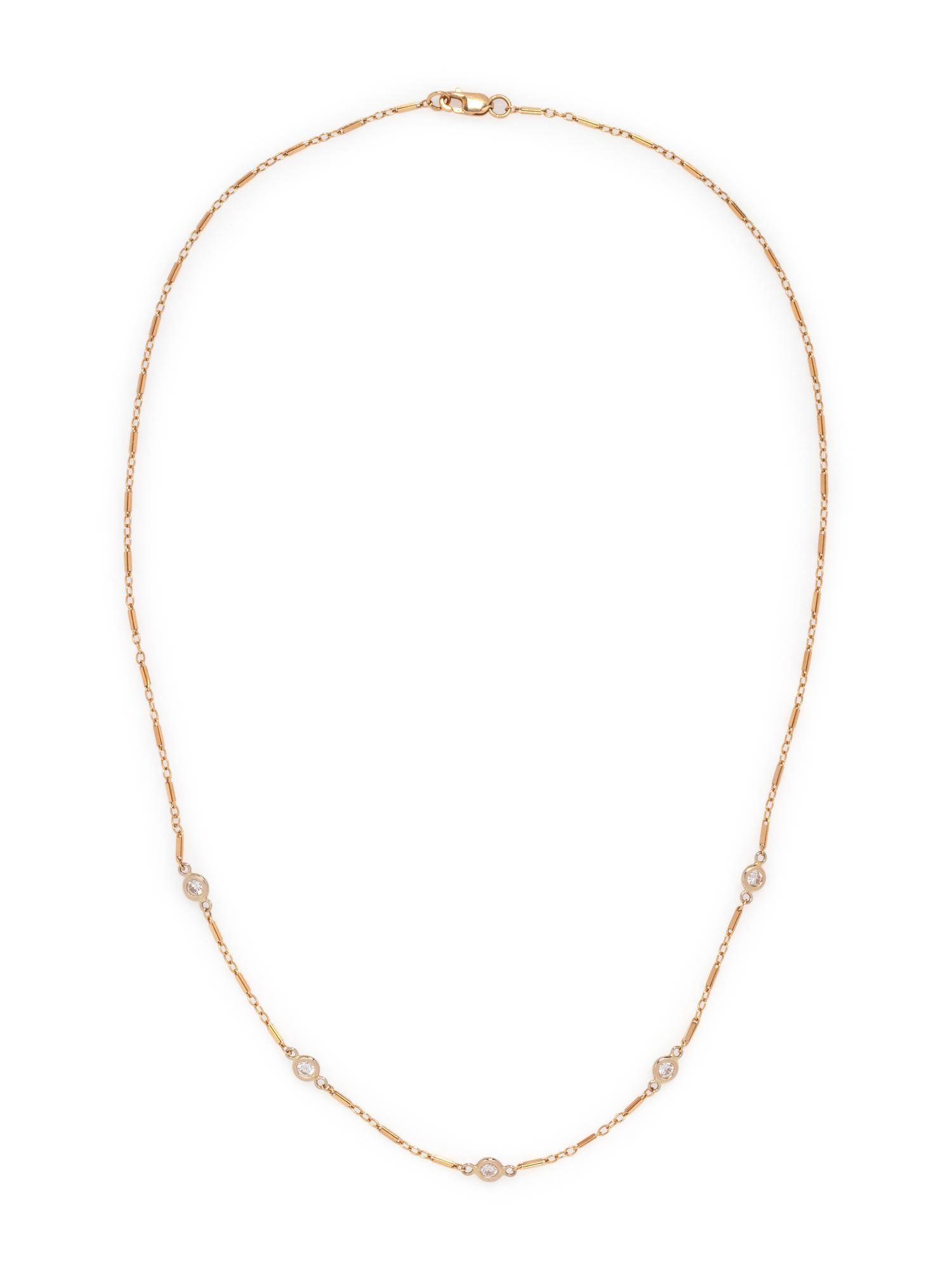 YELLOW GOLD AND DIAMOND NECKLACE