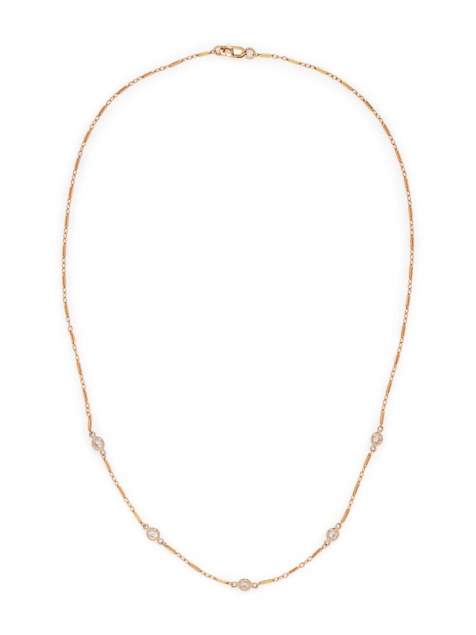 YELLOW GOLD AND DIAMOND NECKLACE
