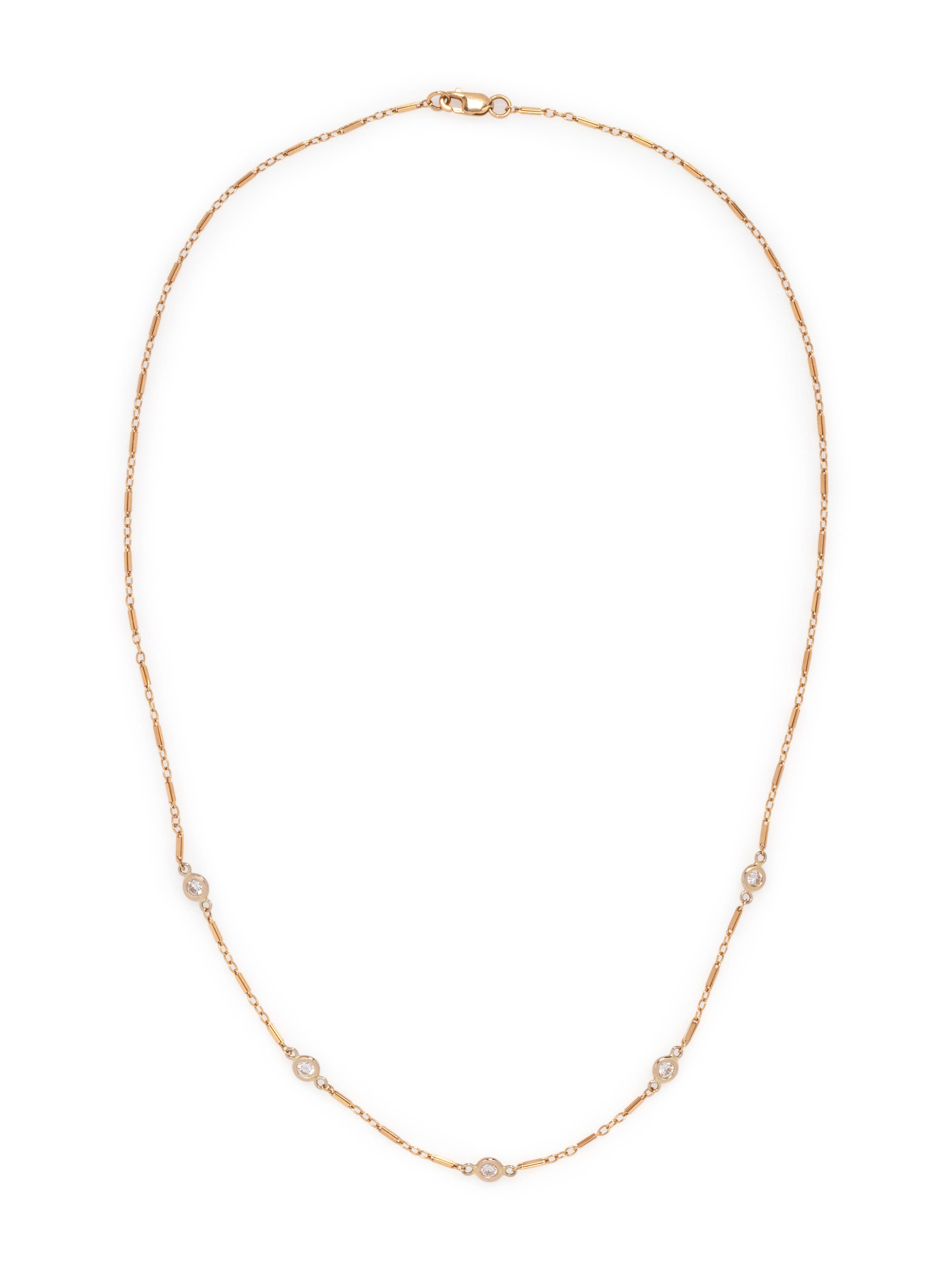 YELLOW GOLD AND DIAMOND NECKLACE