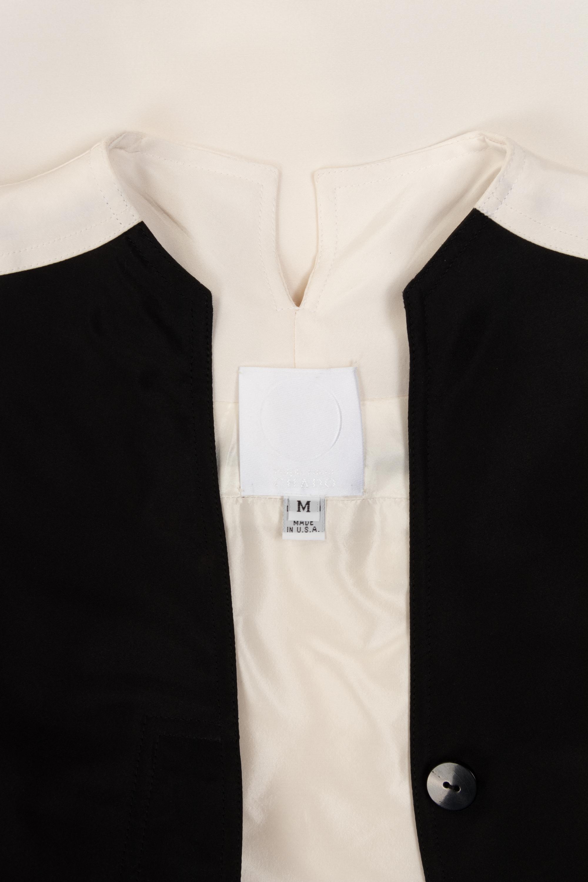 Ralph Rucci Silk Taffeta Color Block Mod Coat