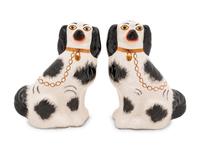 Two Pairs of Staffordshire Whippets and Spaniels