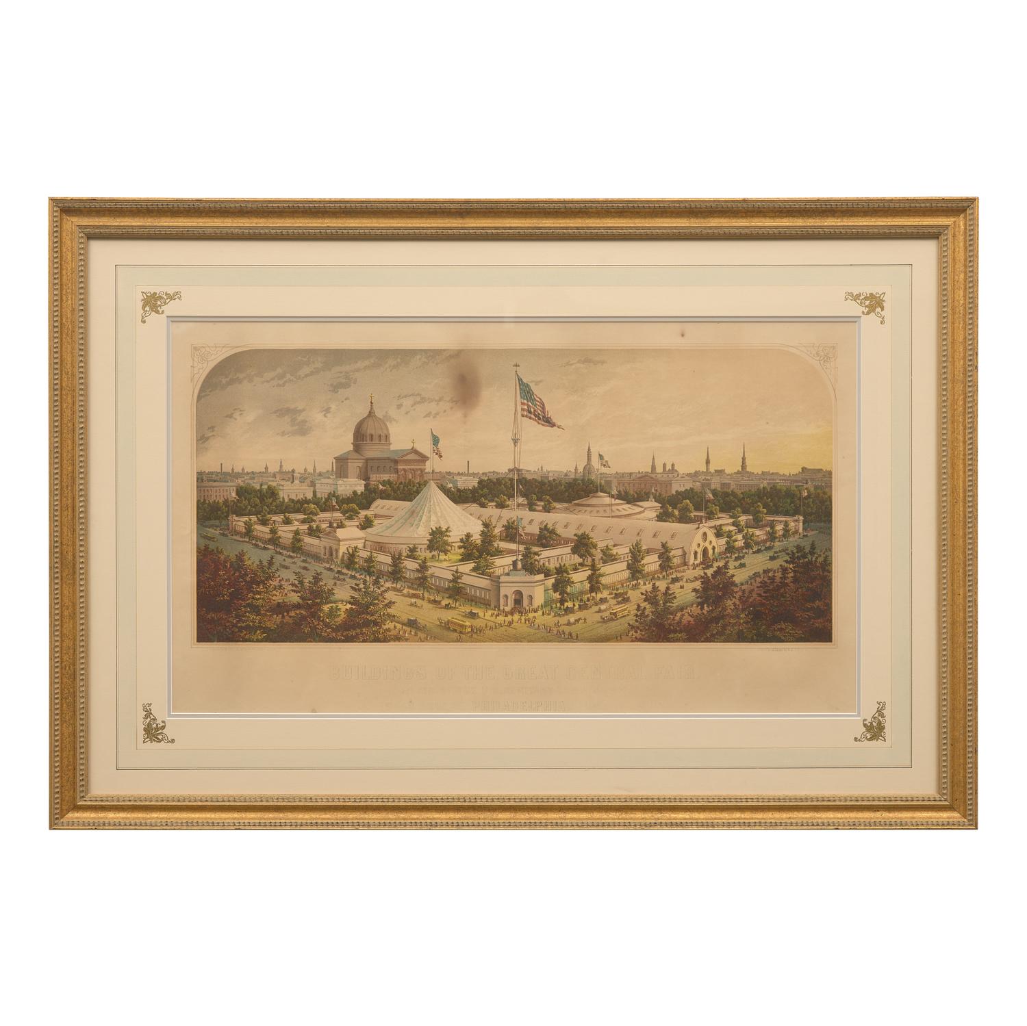 [Philadelphia] Queen, James. Buildings of the Great Central Fair, In Aid of the U.S. Sanitary Commission Logan Square, Philadelphia, June 1864