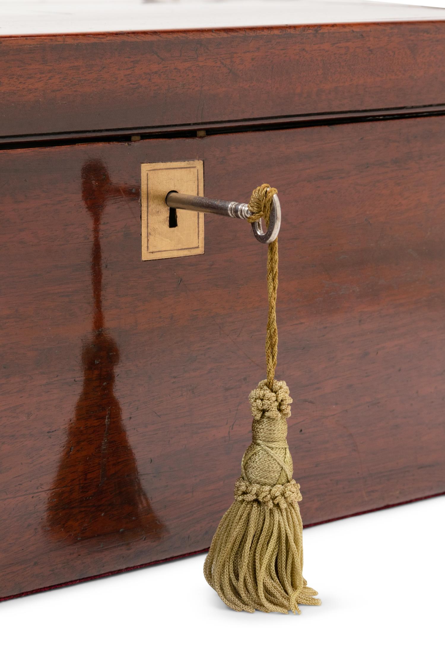 A Regency Brass-Inlaid Mahogany Writing and Reading Slope