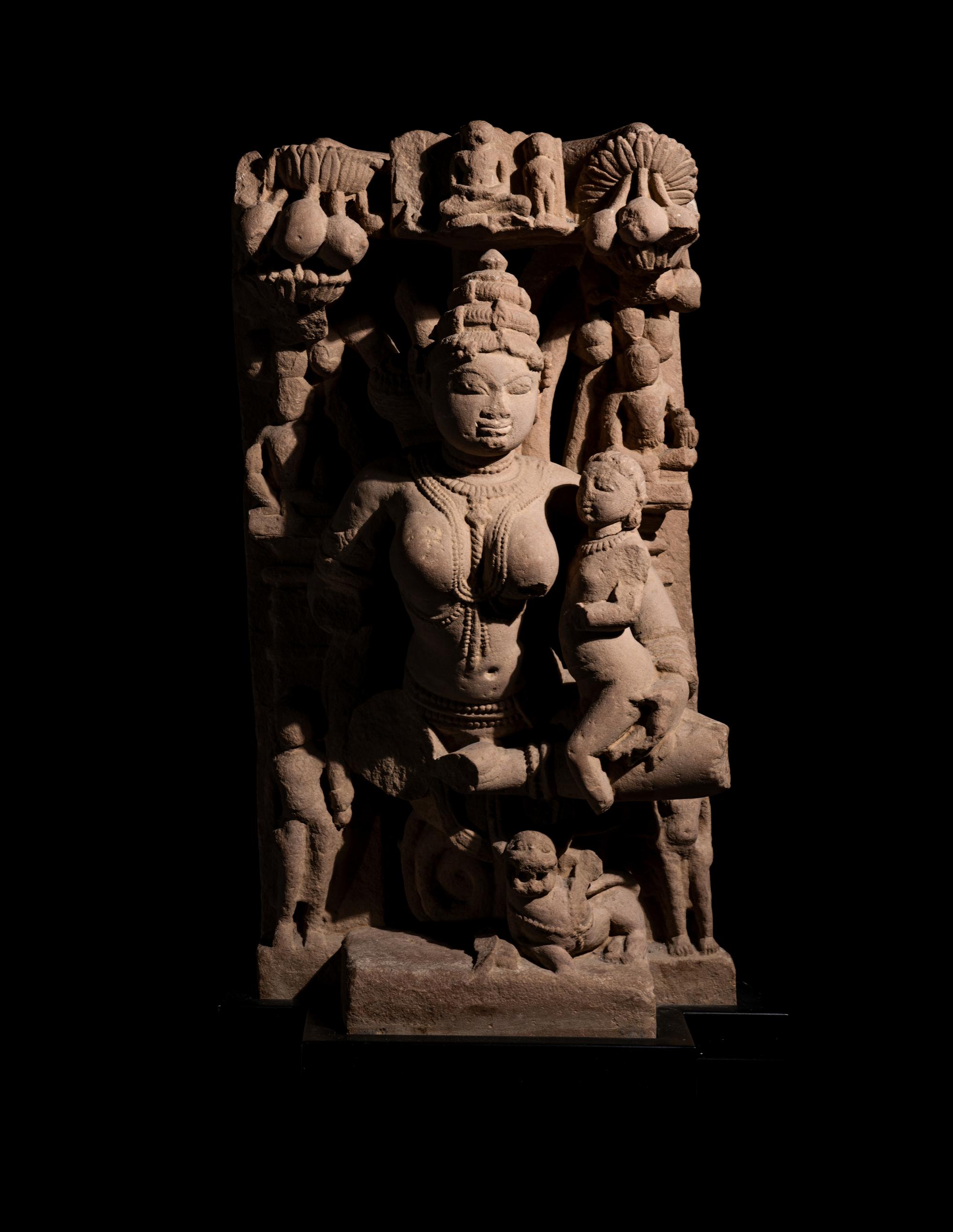 A Central Indian Sandstone Stele with Ambhika