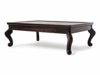 A Silver Inlaid Zitan Wood Stand