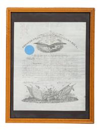 LINCOLN, Abraham (1809-1865). Partly printed appointment signed ("Abraham Lincoln"), as President of the United States. Washington, D.C., 28 December 1861.