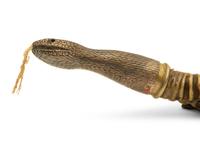 An English Silver Mounted Antelope Horn Snake-Form Cigar Lighter