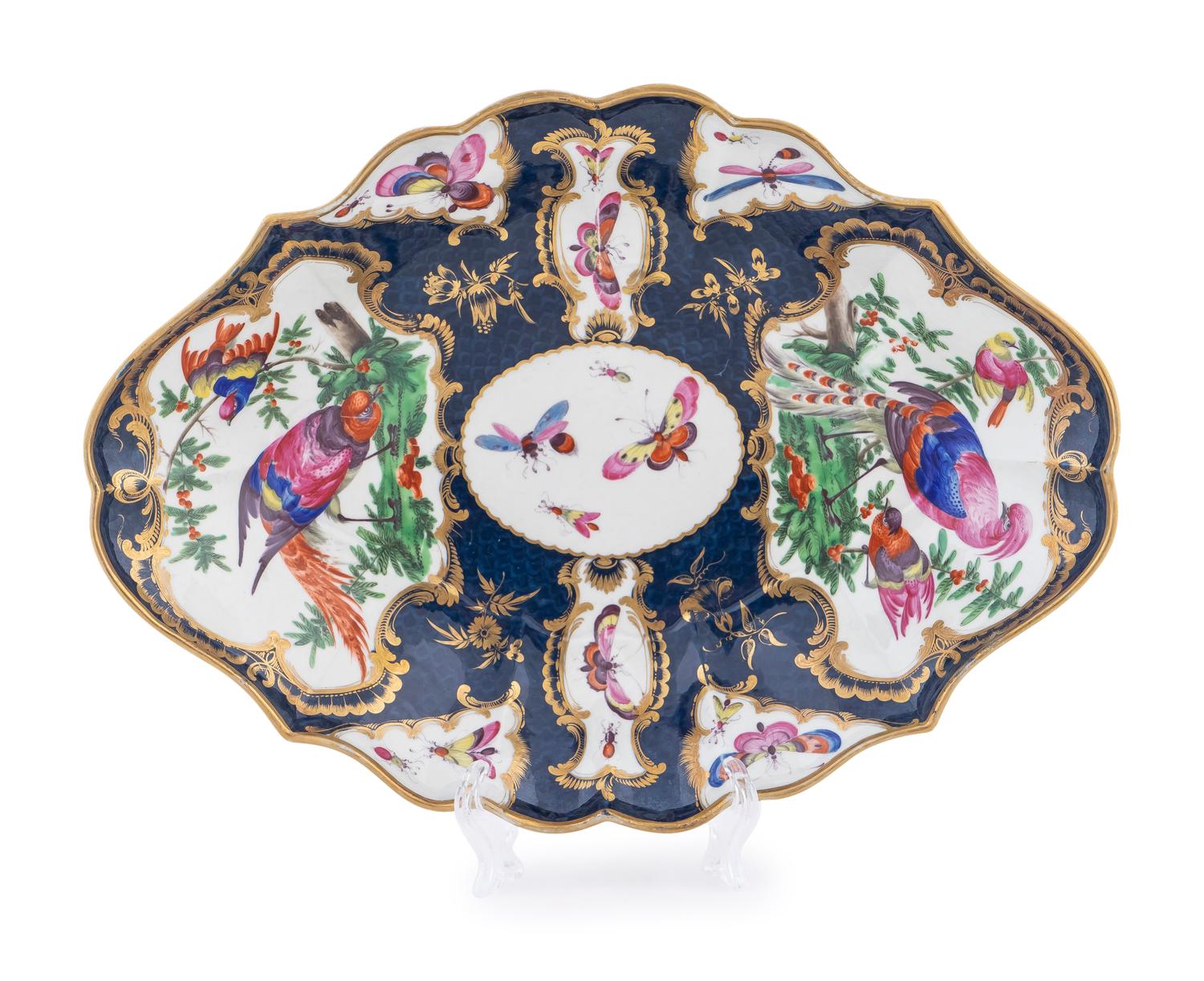 A Dr. Wall Worcester Porcelain Diamond-shape Dish — C. 1770