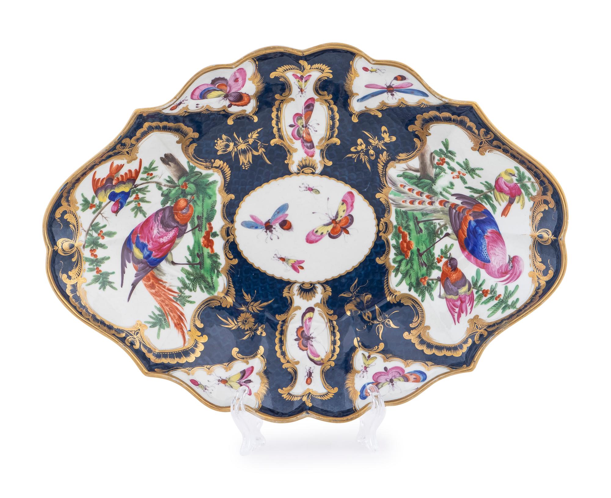 A Dr. Wall Worcester Porcelain Diamond-shape Dish — C. 1770