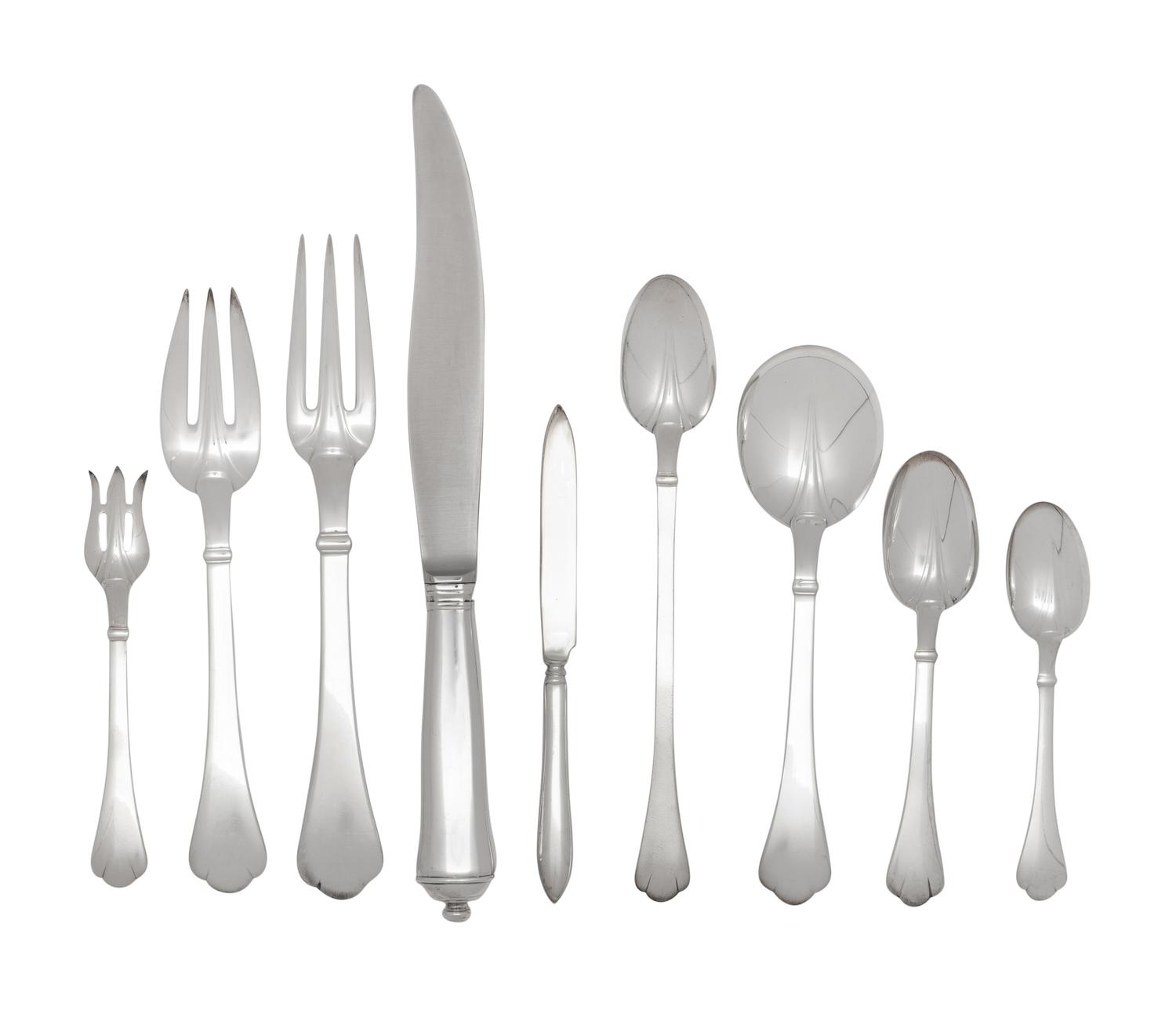 A Puiforcat Silver-Plate Flatware Service