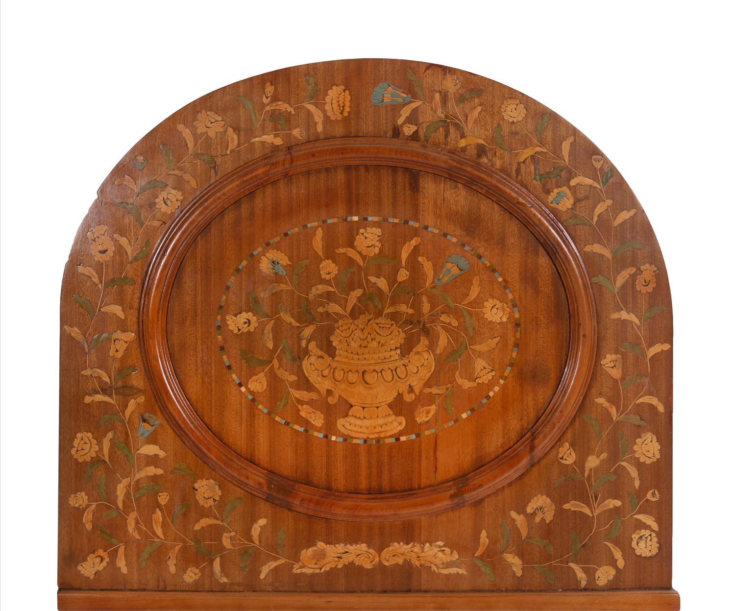 A Pair of Dutch Marquetry Twin Bed Frames