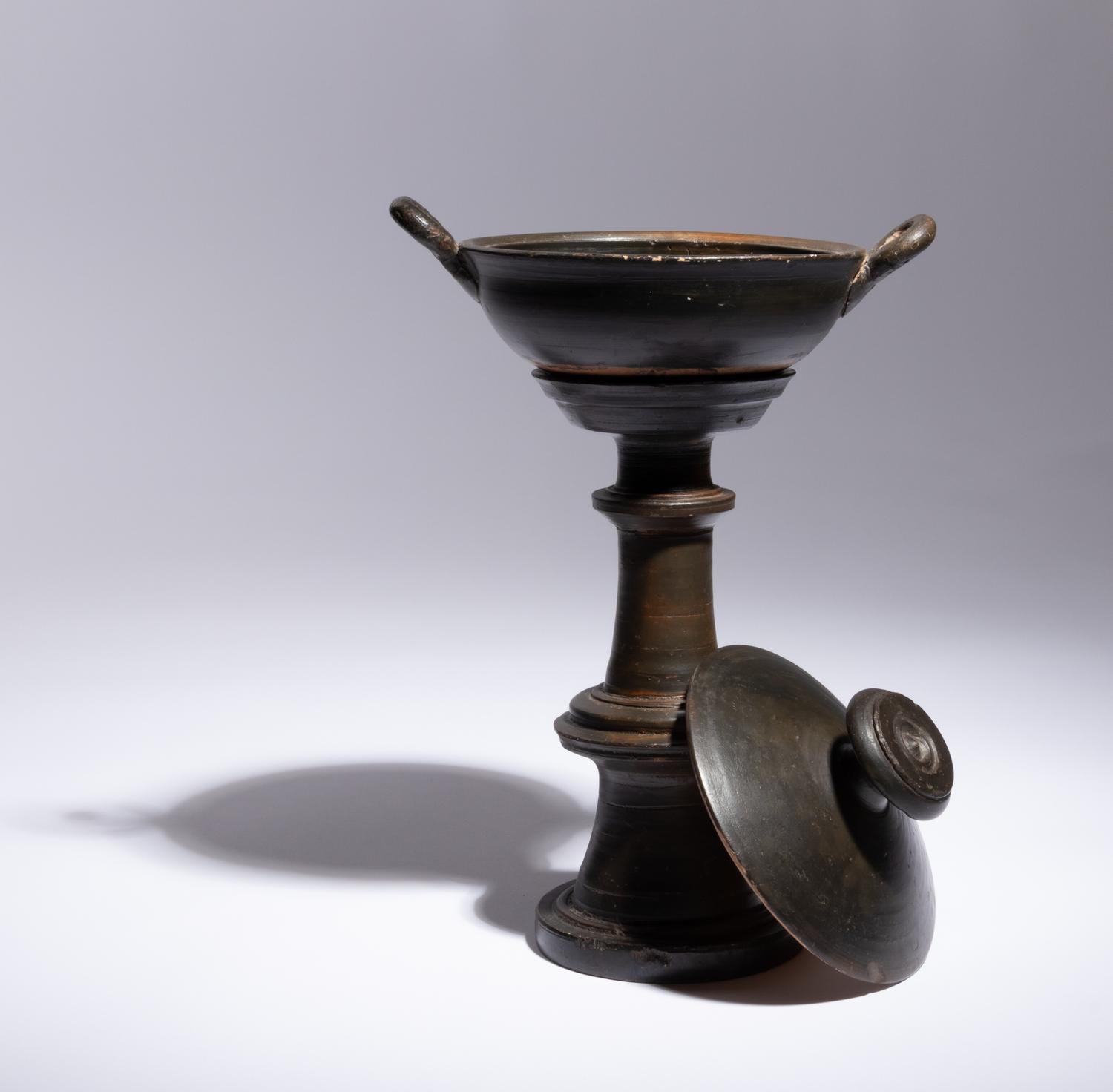 A Lucanian Black-Glazed Three-Part Thymiaterion