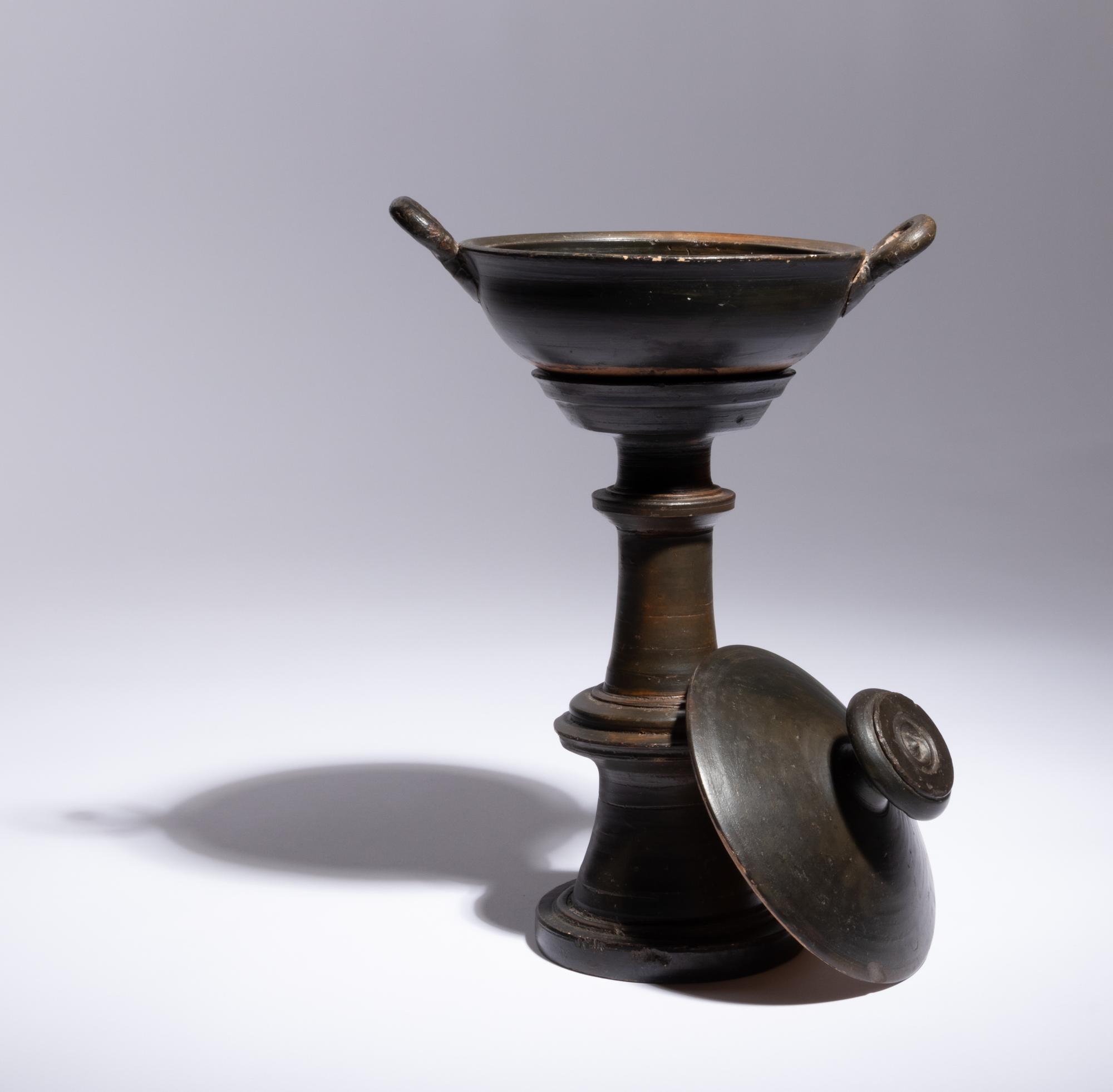 A Lucanian Black-Glazed Three-Part Thymiaterion