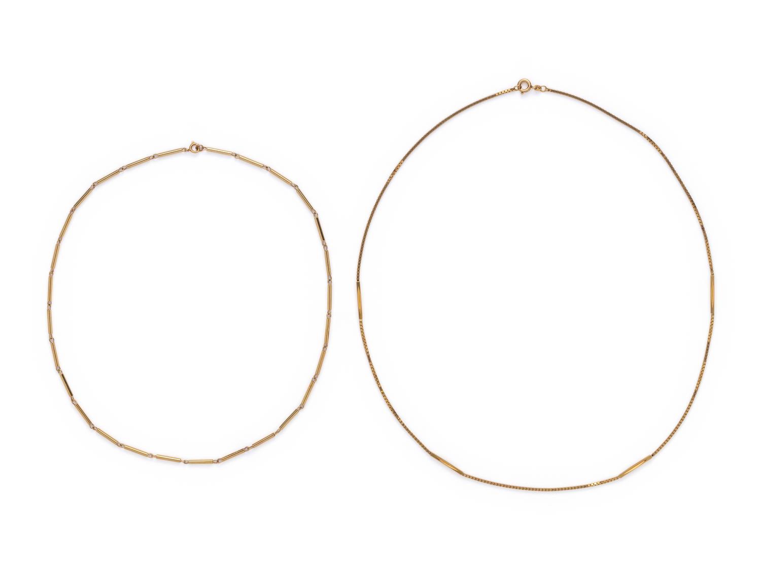 COLLECTION OF YELLOW GOLD NECKLACES