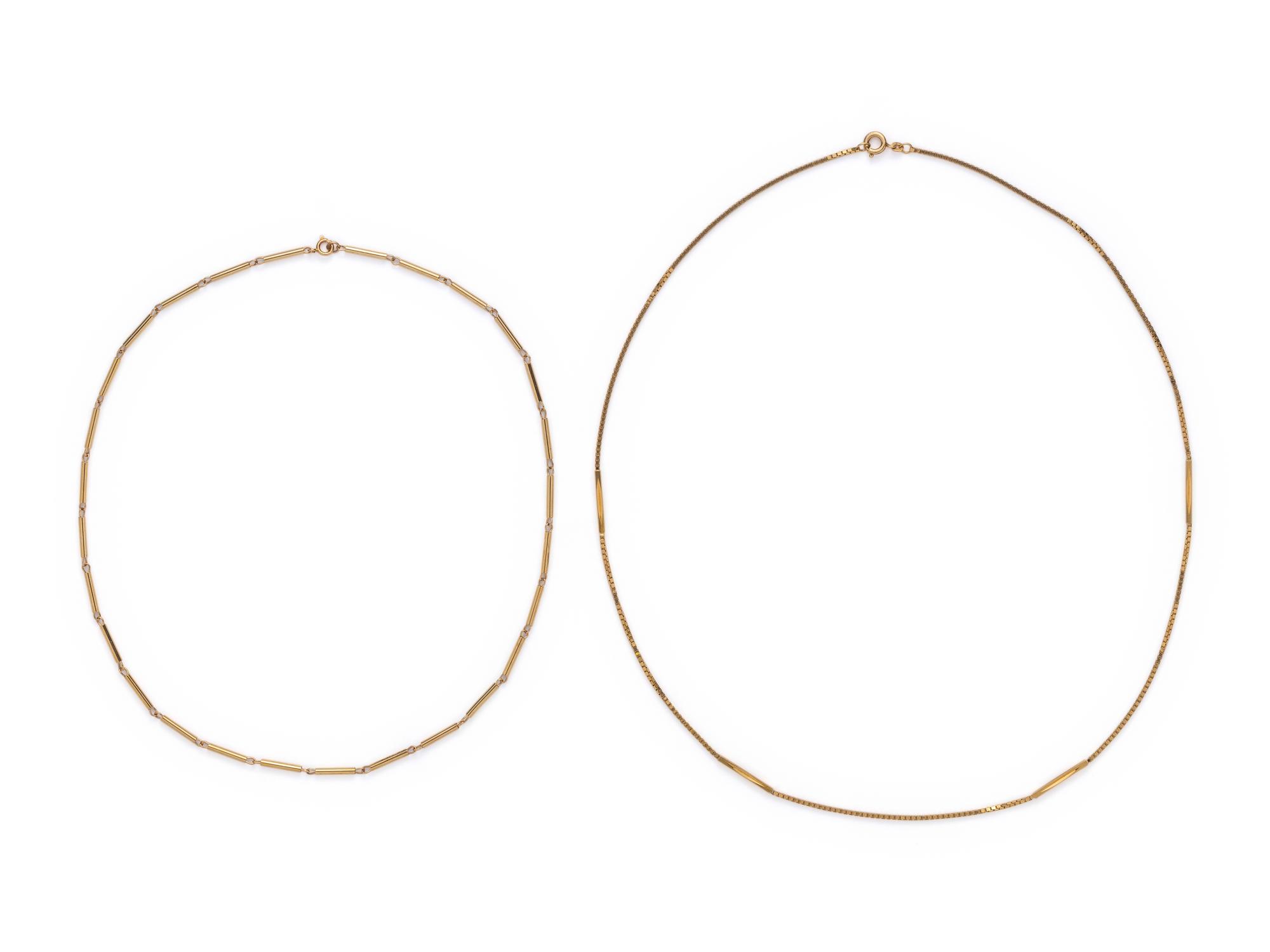 COLLECTION OF YELLOW GOLD NECKLACES