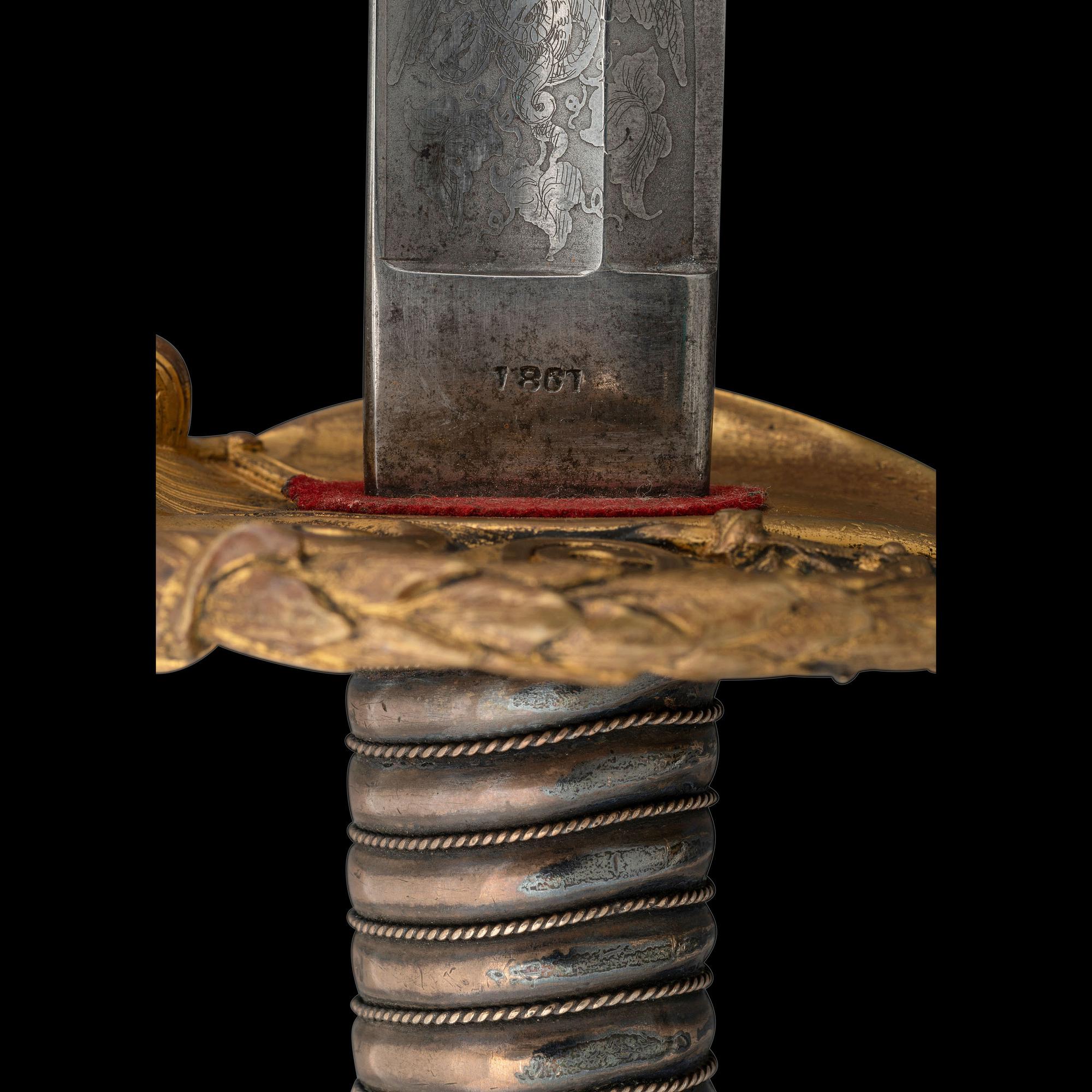 Tiffany & Co. Greco-Roman Bust Hilt Presentation Sword of Capt. A.A. Donalds - 2nd Fire Zouaves - Mortally Wounded at Bristoe Station