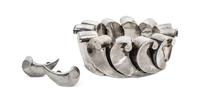 A Mexican Silver Bracelet and Earrings, Antonio Pineda (1919-2009) Length 7 1/4 inches.